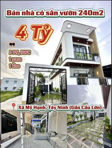 Bán nhà phố có sân vườn 240m2, 3 PN xã Mỹ Hạnh Nam | DT: 8,7x27m