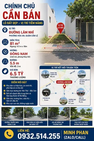 Bán Đất Đường Lâm Nhĩ - Hoà An - Cẩm Lệ - Gần Yên Thế Bắc Sơn - Giá Rẻ
