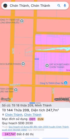 Bán đất 250m² có sẵn 100m² thổ cư ngang 5m giá 490 triệu tại Phường Chơn Thành