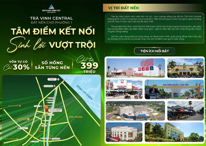 🧨 SIÊU PHẨM DỰ ÁN ĐẤT NỀN TRUNG TÂM PHƯỜNG 1 TRÀ VINH - VĨNH LONG