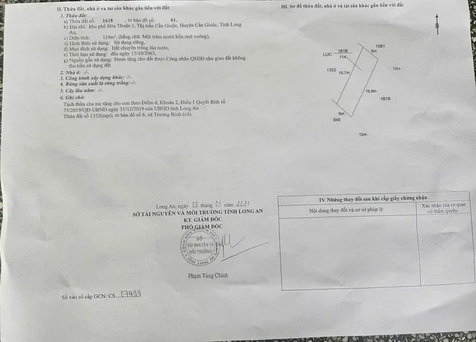 Bán đất 114m² ngang 6m giá 570 triệu tại Xã Cần Giuộc, có 4 thửa liền kề, trường học 100m bệnh viện chợ siêu thị bán kính 1km