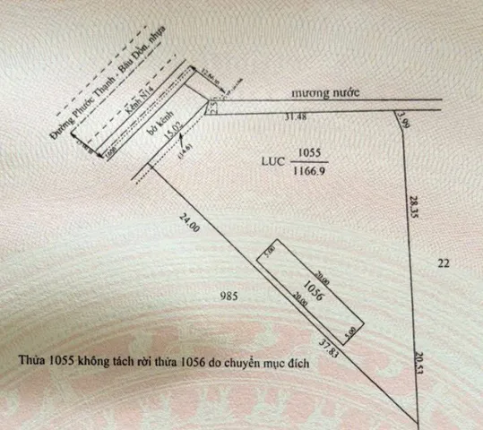 Bán đất 1000m² có sẵn 100m² thổ cư ngang 15m giá 1.5 tỷ tại Xã Phước Thạnh