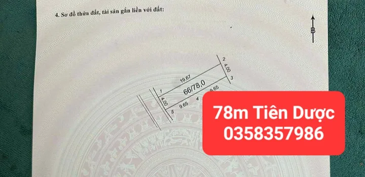 Bán đất 78m² full thổ cư ngang 4m giá 4.29 tỷ tại Xã Sóc Sơn