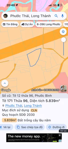 Bán đất 72000m² ngang 300m giá 21 tỷ tại Xã Phước Thái