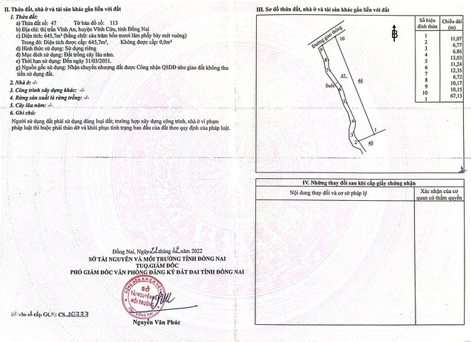 🔥 BÁN ĐẤT VĨNH AN – PHƯỜNG TRỊ AN – TP ĐỒNG NAI 🔥
650m2 chỉ 520tr