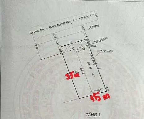 NHÀ BÁN+ XƯỞNG-  MẶT TIỀN -NGUYỄN HỮU TRÍ- BÌNH CHÁNH - 525M² THỔ CƯ-(15X35M)- 16.8 TỶ