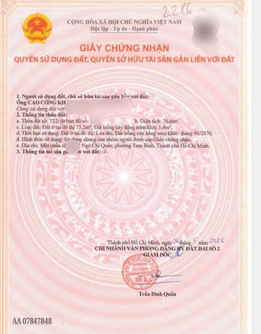 76m đất 4tỷ7 phường Bình Chiểu- hẻm ô tô đường Ngô Chí Quốc . Sổ riêng