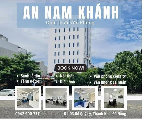 🌺CHO THUÊ VĂN PHÒNG CAO CẤP – TÒA NHÀ AN NAM KHÁNH số 01–03 Hồ Quý Ly, P. Thanh Khê, Đà Nẵng; 0942900777