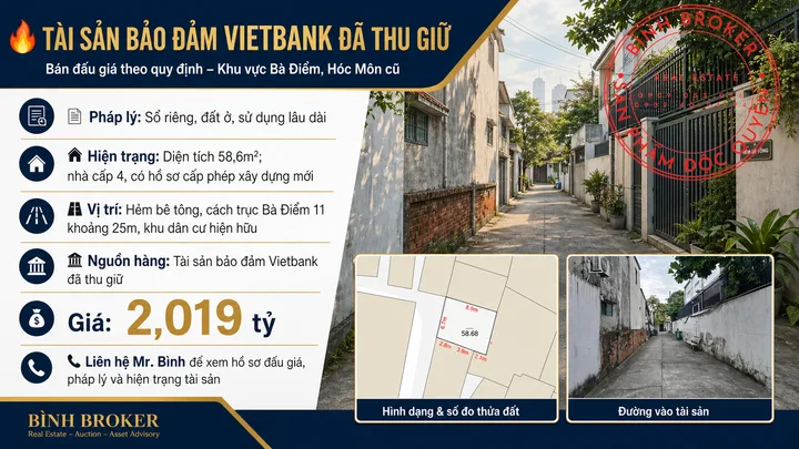 Bán đất 58.68m² ngang 6.9m giá 2.02 tỷ tại Xã Bà Điểm