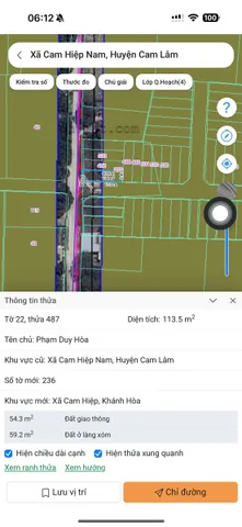 VĨNH THÁI - CAM HIỆP -- 113M2 -- FULL THỔ CƯ -- LÔ GÓC 2 MẶT TIỀN -- GIÁ 790 TRIỆU