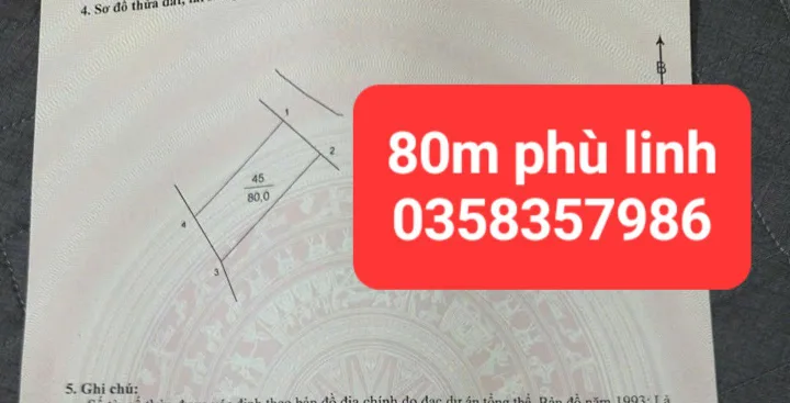 Bán đất 80m² full thổ cư ngang 5.73m giá 3.15 tỷ tại Xã Sóc Sơn