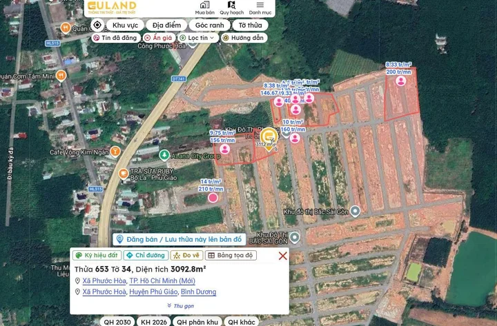 Bán đất 75m² full thổ cư ngang 5m giá 780 triệu tại Đường ĐT 741 Xã Phước Hòa