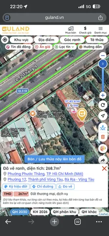 [CHÍNH CHỦ] Bán đất 267m² có sẵn 40m² thổ cư ngang 5m mặt tiền đường 2/9 giá 10 tỷ tại Phường Phước Thắng