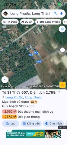 Bán đất 2798m² ngang 30m giá 8 tỷ tại Xã Long Phước