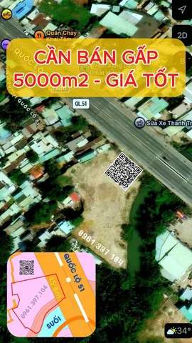 5000m2 mặt tiên QL 51 đoạn cảng Cái Mép Cần Bán Gấp