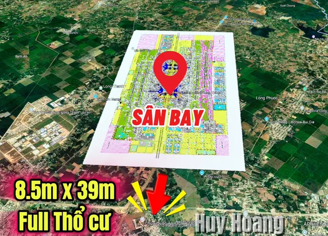 Gấp bán 8,5m x 39m Full Tc ngay cổng sân bay