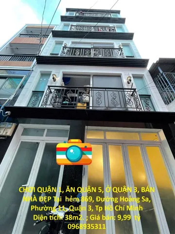 CHƠI QUẬN 1, ĂN QUẬN 5, Ở QUẬN 3, BÁN NHÀ ĐẸP Tại Phường 11, Quận 3, Tp Hồ Chí Minh