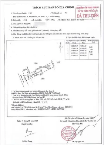 Bán nhà 154m² có sẵn 60m² thổ cư ngang 5m giá 1.6 tỷ tại Phường Bến Cát