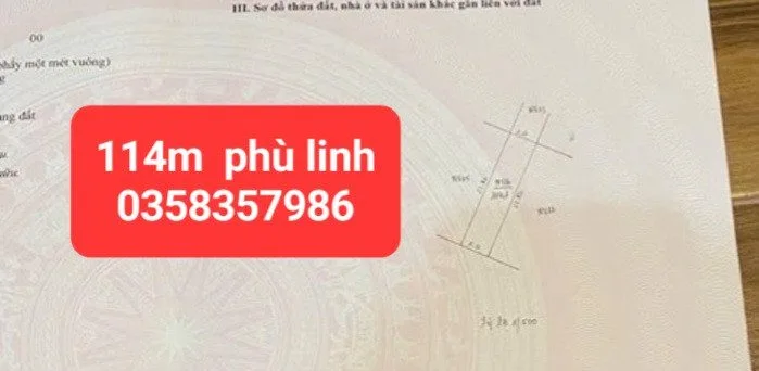 Bán đất 114m² full thổ cư ngang 5m giá 17 tỷ tại Xã Sóc Sơn