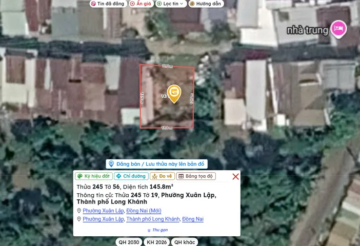 BÁN ĐẤT 145,8M², KP PHÚ MỸ, XUÂN LẬP, LONG KHÁNH, ĐỒNG NAI