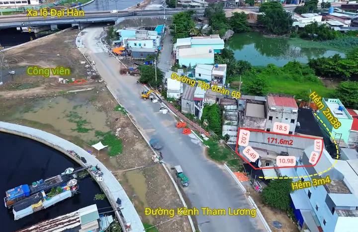 Bán đất 171.6m² full thổ cư ngang 5.49m giá 17.5 tỷ tại Phường Tân Tạo