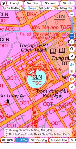 Bán đất 650m² có sẵn 100m² thổ cư ngang 7m giá 1.1 tỷ TTHC Phường Chơn Thành Mở rộng qh 2 mặt tiền siêu thơm