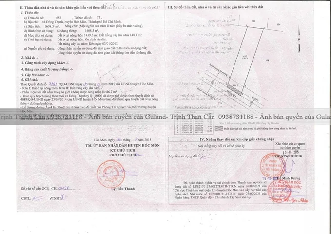 Bán đất 1608m² có sẵn 1460m² thổ cư ngang 20.5m giá 26.5 tỷ tại Xã Đông Thạnh