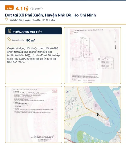 Bán đất lô góc 80m² full thổ cư ngang 5m giá 4.1 tỷ tại Xã Nhà Bè
