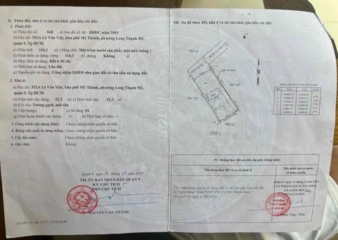 Nhà Đất 552A Lê Văn Việt phường Long Thạnh Mỹ Quận 9