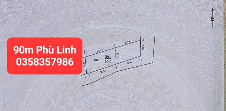 Bán đất 90m² có sẵn 50m² thổ cư ngang 5.24m giá 3.6 tỷ tại Xã Sóc Sơn