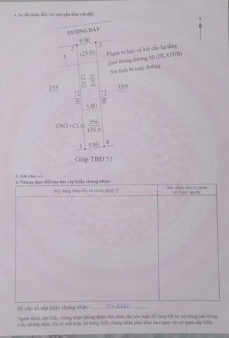 Bán lô đất 5x27 có 60m thổ cư tại ấp 4 trừ văn thố