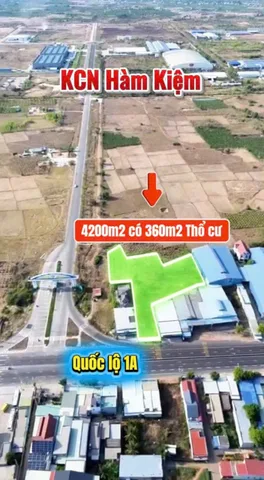 Bán đất MT QL1A xã Hàm Kiệm HTN giá 1tr600/m2 còn TL