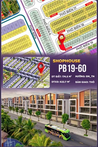 🏬 PB19-60 | SHOPHOUSE 174.5M² – QUỸ SÀN HƠN 620M², TỐI ƯU KINH DOANH & DÒNG TIỀN