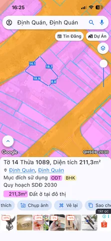Bán Đất 211m2 có sẵn 65 m2 thổ cư giá 3.8 tỷ tại Đường 30 Tháng 4 Xã Định Quán Đồng Nai