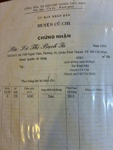 (Tạm Ngưng)Bán đất 1050m² ngang 30m giá 5.5 tỷ tại Xã Bình Mỹ
