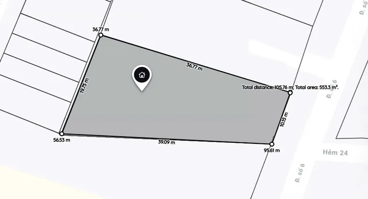 Bán nhà 553m² có sẵn 496m² thổ cư ngang 10m giá 57 tỷ tại Phường Thủ Đức