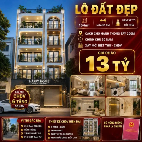 Bán đất 154m² full thổ cư ngang 8.39m giá 13 tỷ tại Đường Quang Trung Phường Thông Tây Hội