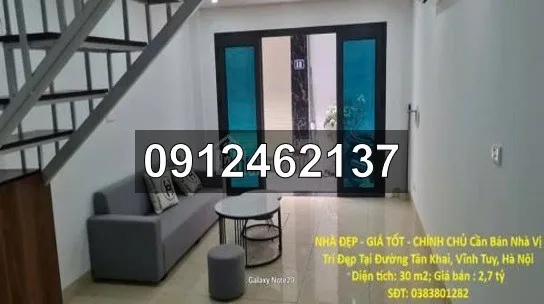 🌻Chính chủ cần bán nhà vị trí đẹp tại đường Tân Khai, Vĩnh Tuy, Hà Nội. LH 0912462137