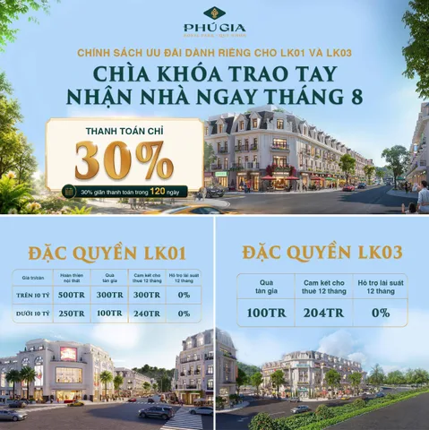 Bán biệt thự đẹp tại Phú Gia Royal Park, 7tỷ29, LK03 Phân khu Sapphire