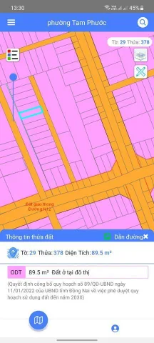 Bán đất 90m² ngang 5m giá 1 tỷ tại Phường Tam Phước