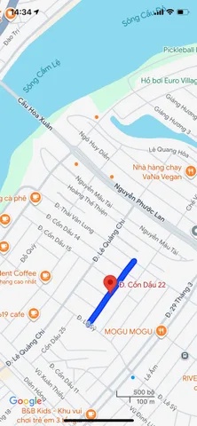 Bán lô đất mặt tiền đường (7m5) Cồn Dầu 22, Gần cầu Hòa Xuân, DT 100m2, giá 5 tỷ 900