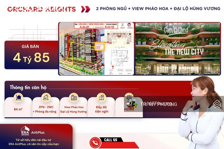 Orchard Heights - chỉ cần 1 tỷ 500 triệu, công chứng, sang tên ngay căn 2PN + MT Đại Lộ Hùng Vương