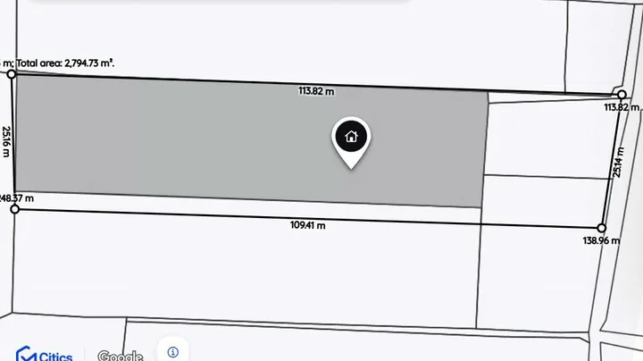 Bán đất 2716m² có sẵn 2700m² thổ cư ngang 25m giá 27 tỷ tại Xã Hóc Môn