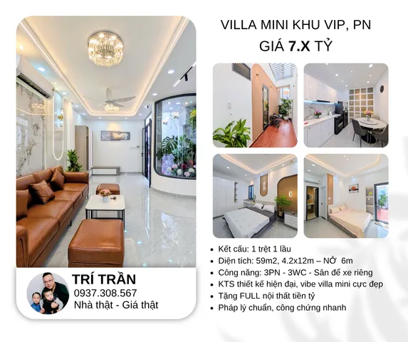 VILLA MINI PHAN XÍCH LONG – FULL NỘI THẤT CAO CẤP – NỞ HẬU TÀI LỘC – CHỈ HƠN 7 TỶ