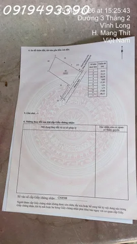 Chính chủ cần bán 1.859m2 có sẵn 300m2 thổ cư ngang 57m, giá 1.3 tỷ tại Xã Quới An