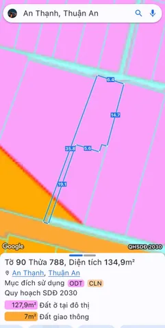 Bán đất 140m² có sẵn 80m² thổ cư ngang 7m giá 2 tỷ tại Phường Thuận An