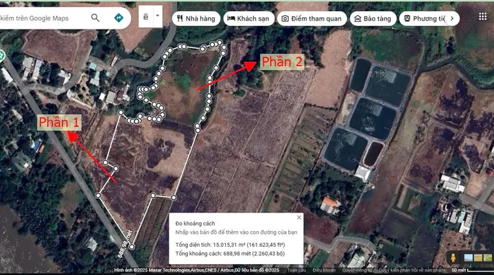 Bán đất 15000m² ngang 100m giá 50 tỷ tại Xã Hưng Long