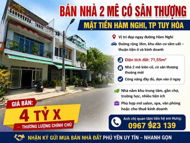 🏡 BÁN NHÀ THÔ HẺM 2 Ô TÔ NGUYỄN THÁI HỌC – TP TUY HÒA 🌟

📍 Địa chỉ: 11/142 Nguyễn Thái Học, Phường 5, TP Tuy Hòa  
🚗 Hẻm ô tô, khu dân cư hiện hữu – gần trung tâm, tiện ích đầy đủ  

📐 Diện tích đất: 159,6m²  
📏 Ngang 5,8m × dài 28m cực đẹp  

🏗️ 