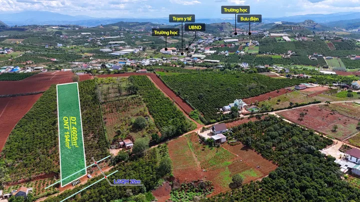 Bán đất 4609m² có sẵn 194m² thổ cư ngang 20m giá 3.45 tỷ tại Xã Nam Hà Lâm Hà