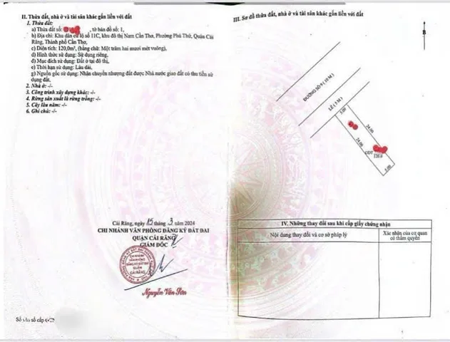 Bán đất 120m² full thổ cư ngang 5m giá 3 tỷ tại Đường số 9 Phường Hưng Phú